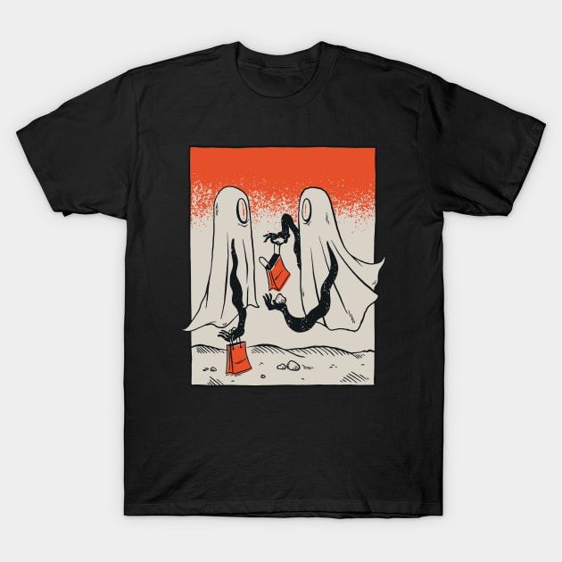 Trick Or Treat Ghosts T-Shirt by Safdesignx
